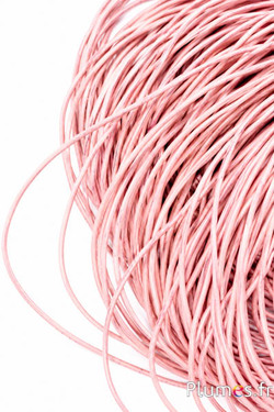Leren veter - dikte 1,2 mm - roze beige